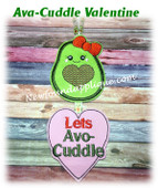 In The Hoop Ava Cuddle Valentine Ornement Embroidery Machine Design