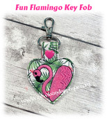 In The Hoop Flaming Key Fob Embroidery Machine Design