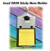 In The Hoop Blank Graduation Sticky Note Holder Embroidery Machine Design