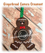 In The Hoop Gingerbread Camera Ornament Embroidery Machine Design