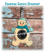 In The Hoop Snowman Camera Ornament Embroidery  machine Design
