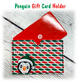 In The Hoop Penguinwith Hat Gift Card Holder Embroidery Machine Design