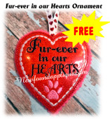 In The Hoop Fur Ever Heart Ornament Embroidery Machine Design