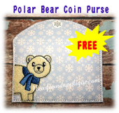 In The Hoop Polar Bear Coin Card Case Embroidery Machine Design
