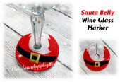 In The Hoop Santa Belly Wine Glass Marker EMbroidery Machine Design