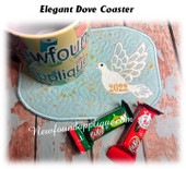 In The Hoop Elegant Dove Coaster 5x7  Embroidery Machine Design