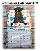 In The Hoop Rottweiler Calendar Embroidery Machine Design