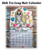 In The Hoop Shih Tzu Long Haie Calendar Embroidery Machine Design