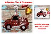 In The Hoop Valentine Truck Ornament Embroidery Machine Design