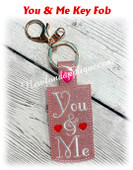 In The Hoop You & Me Key Fob Embroidery Machine Design
