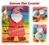 In The Hoop Flat Gnome Coaster Embroidery Machine Design