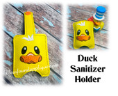In The Hoop Duck Hand Sanitizer Holder Embroidery Machine Design