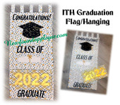 In The Hoop Graduation Flag Wall Hanging Embroidery Machine Design