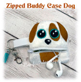 In the Hoop Zipped Buddy Case Dog Embroidery Machine Design