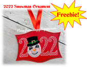 In The Hoop 2022 Snowman Ornament Embroidery Machine Design