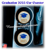 In The Hoop 2023 Grad Car Coaster Embroidery Machine Design