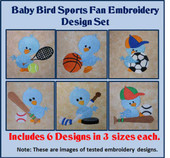 Baby Bird Sports Fan Embroidery Set