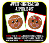 Gingerbread Face Applique Set