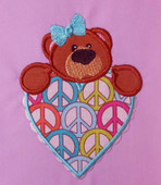 Valentine Bear Girl Applique Design Set