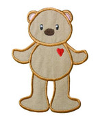 Valentine Bear With Heart Applique Design