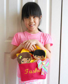 Felt  Tote with Bow ITH Design