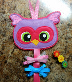 In The Hoop Owl Bow Holder Embroidery Machine Design