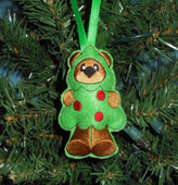 In The Hoop Christmas Bear Ornament Tree Decoration Embroidery Machine Design