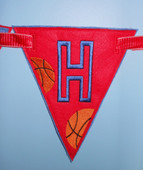 In The Hoop Triangle Basketball Banner Embroidery Machine Design