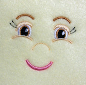 Doll Face Girl Smiling Embroidery Machine Design