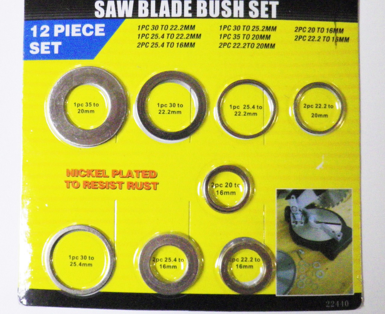 12pc SAW BLADE REDUCING BUSH SET Robson's Tool King Store