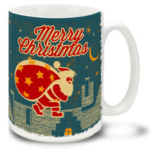 Go back to a simpler time with this vintage-styled Christmas Funky Santa Woodcut mug! Simple shapes, bright colors and a traditional Merry Christmas message make this 15 oz Christmas Santa Woodcut Mug a favorite. Durable, dishwasher and microwave safe coffee cup makes a welcome gift for the holidays!