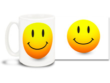 Brighten your day with this classic Smiley Face Coffee Mug! 15 oz coffee Mug is durable, dishwasher and microwave safe.