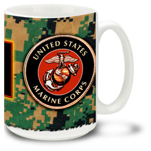 Show your pride in the United States Marine Corps with this Marines Coffee Mug approved crest and the Semper Fi Marine motto. 15oz USMC Mug is dishwasher and microwave safe.