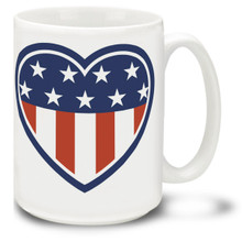 Heart of America United States Flag  - 15oz Mug