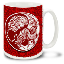 Yin Yang Tiger and Dragon - 15oz Mug