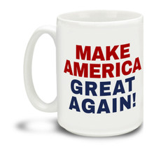 Donald Trump supporters are a special breed! Get ready to Make America Great Again with this durable, dishwasher and microwave safe Red, White and Blue Donald Trump mug . Big 15-ounce ceramic coffee mug has comfortable 4-finger handle.