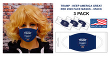 PACK OF 3 FACE MASKS. In these uncertain times one thing is for sure, Americans are tough and resilient! Keep showing support for Trump with this new 2020 Keep America Great Face Mask in Blue.