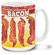 Bacon Mug: Bacon Delicious Nutritious - 15oz. Mug