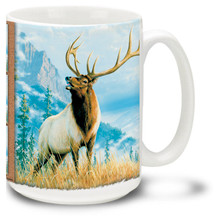 Beautiful Elk against a scenic mountain backdrop