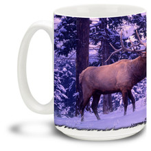 Majestic Elk against a  beautiful snowy scene.