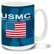 United States Marine Corps Honor Courage Commitment - 15oz. Mug