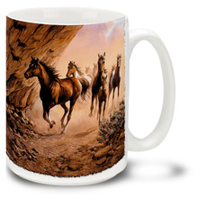 Find your new way with this Sacred Passage Horses Coffee Mug! Features a herd of majestic horses, this Sacred Passage Horse coffee Mug is dishwasher and microwave safe and features a colorful image of horses mug holds 15oz. of your favorite coffee or tea.