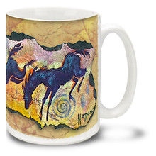 Jumping for Joy Black Horses Coffee Mug - 15oz. Mug