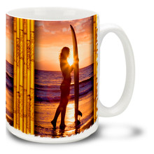 Surfer Girl Beautiful Sunset - 15oz. Mug