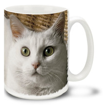 Fluffy White Kitty - 15oz. Cat Mug