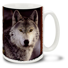 A noble grey wolf looks deep into your soul on this stunning wolf mug. Also spelled Gray Wolf, this noble animal is honored and respected in Native American culture. Grey Wolf coffee mug is dishwasher and microwave safe.