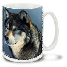 One thing you probably don't want to do is get into a staring contest with a wolf! Sharpen your gaze on this handsome wolf mug: Cold Stare Wolf coffee mug is dishwasher and microwave safe.