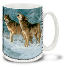 Call of the Wild Wolf mug will bring out the wild in you! 15oz Call of the Wild Wolf coffee mug is durable, dishwasher and microwave safe.