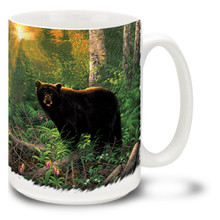 This contented looking bear is just waking up in the golden glow of the forest sunset, ready to start his day! Enjoy your favorite brew any time of day with this Sunset Surprise Bear Mug. Sunset Bear coffee mug is dishwasher and microwave safe.