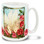 This lovely fairy is in a romantic daydream among the red roses! Lose yourself in the fantasy with this romantic fairy mug. Colorful romantic fairy coffee mug is durable, dishwasher and microwave safe.